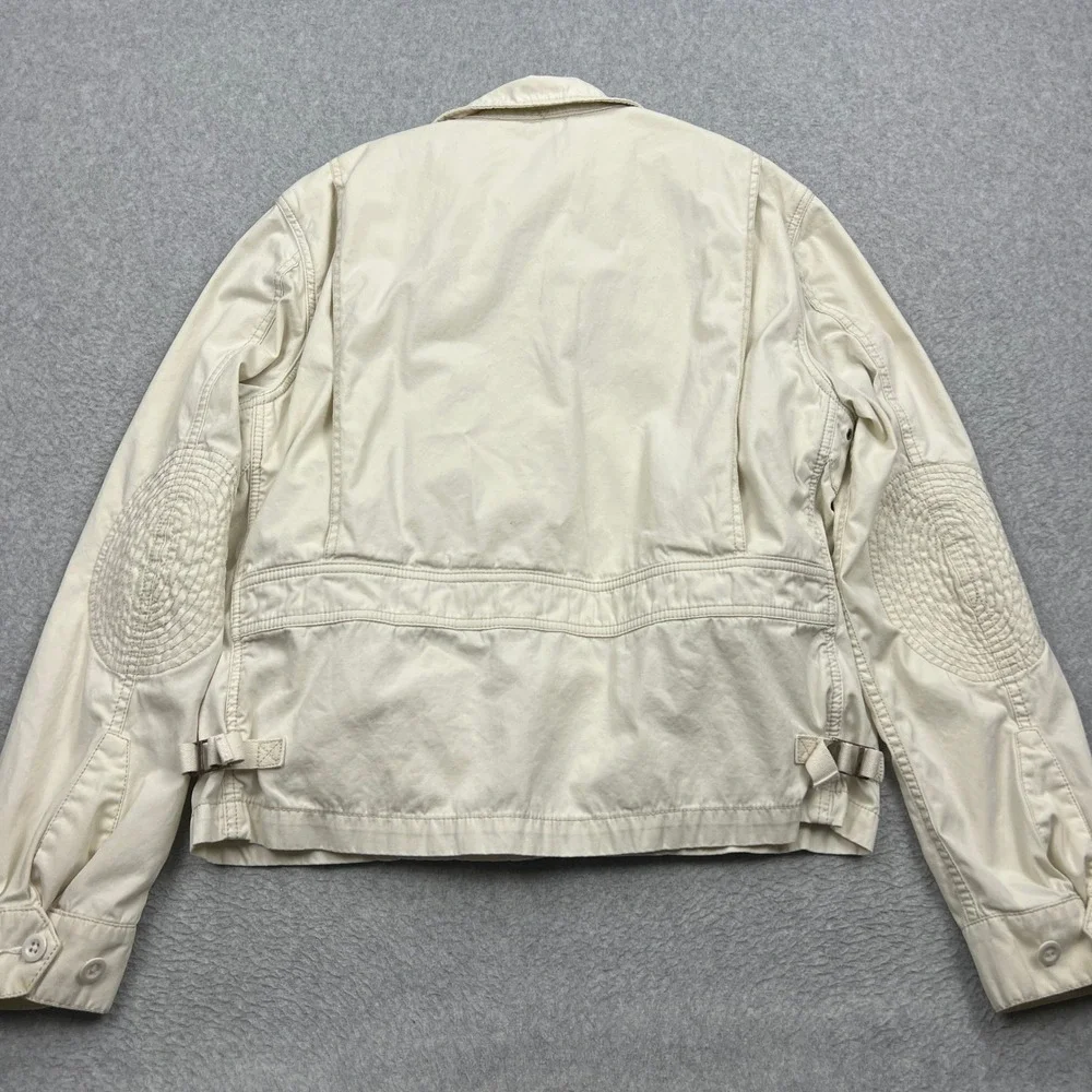 Polo Ralph Lauren Harrington Jacket Mens Medium Cream Full Zip Lightweight Biker
